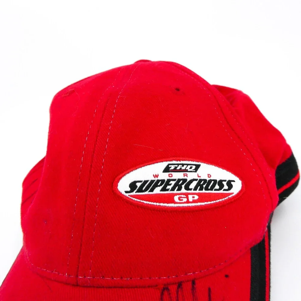 Dirt Bike Hat Mens Adjustable Red Strap‎ Baseball Cap Supercross GP THQ World